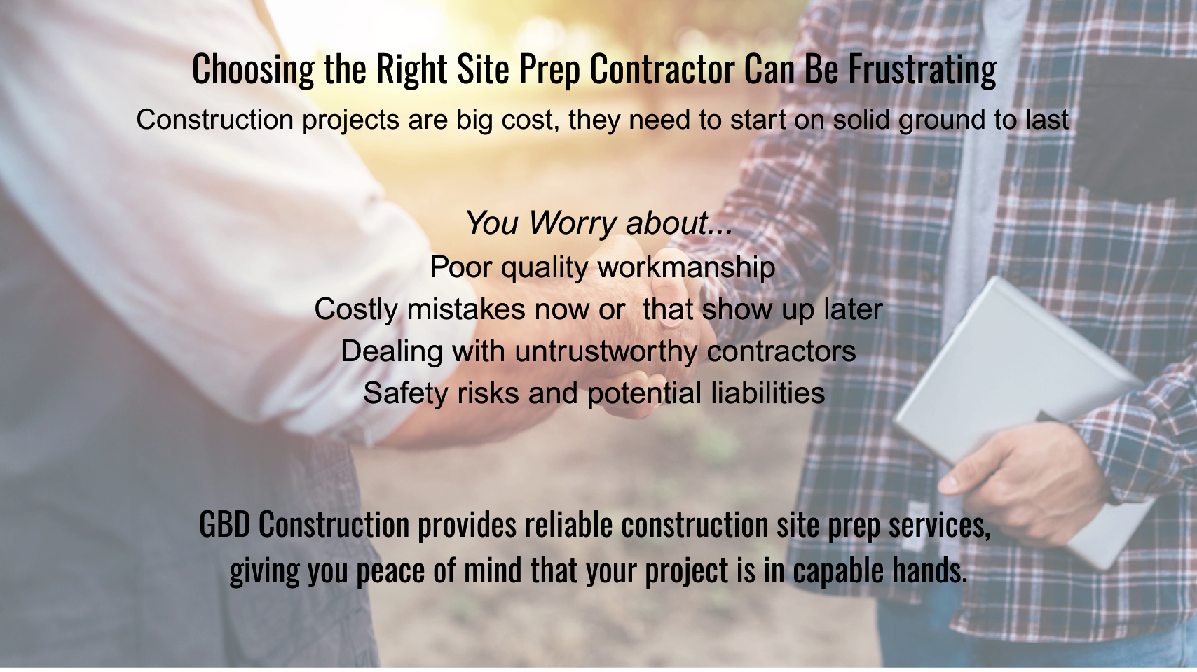 Handshake between contractor and homeowner finalizing excavation project in Billings, MT, and surrounding area